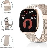 Higgs Strap for Versa 3/4 Sense 2 Rose Gold Mesh Magnetic Band view 3