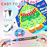 Lyuvie 100 Colours Dual Tip Acrylic Paint Pens Set 50 Pack 1mm Fine Brush Tips view 7