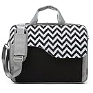 CoolBELL 15.6 Inch Nylon Laptop Bag Shoulder Bag With Strap Multicompartment Messenger Hand Bag Tablet Briefcase For iPad Pro/laptop/Macbook/Ultrabook/Men/Women/College (Black Wave)