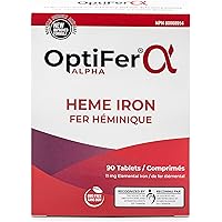 Optifer Alpha heme iron supplement for Iron Deficiency Anemia (90, 1)