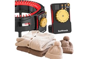 [2025 Upgraded] zestwrench Electric Knitting Machine Adapter for Addi Knitting Machine 46, LCD Panel & Row Counter, Flat/Circular Dual Mode, Variable Speed Motor Accessories for Most Yarns