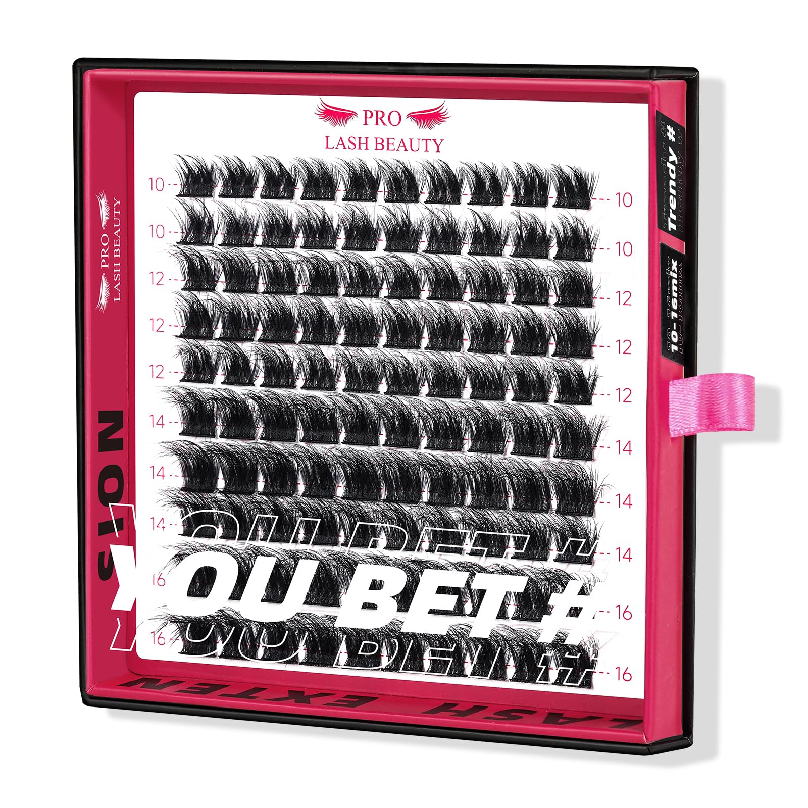 PRO Cluster Lashes 100 Pcs Lash Clusters 3D Fluffy DIY Eyelash Extension Individual Lashes Thin Band Easy to Apply at home Lashes (Trendy,10-16mix) — image 1