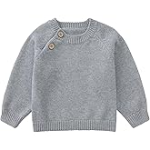 pureborn Baby Toddler Boys Girls Pullover Sweater Cotton Knit Button Closure Sweaters