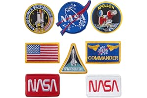 bfuee Apollo Space Shuttle Patches - NASA US Flag Patches (8 Pieces) for Hats, Jackets, Shirts, Vests, Shoes, Jeans