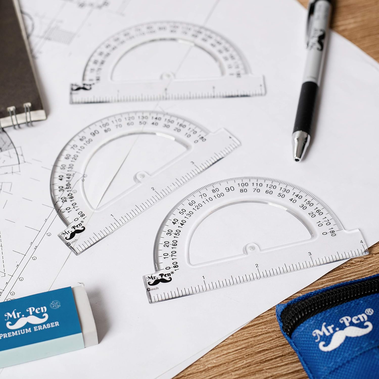 Mr. Pen- Small Protractor, 4 Inch Protractor, Pack of 3, Protractor Ruler, Drafting Tools, Protractor for Kids, Protractors Classroom Set, Protractor, Protactor 4 Inch, Math Geometry, School Supplies : Office Products