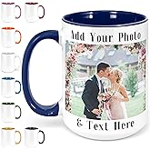 Custom Photo Coffee Mug, 11-15 oz. Personalized Mug w/Picture, Text, Name - Personalized Gifts for Boyfriend, Girlfriend, Best Friend, Christmas Gifts, Taza Personalizadas - Royal Blue