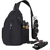 DEYACE Concealed Carry Bag for Men, YKK Zippers Large Crossbody Sling Backpack edc Bag with Gun Holsters, Travel Hiking Chest Pack Daypack