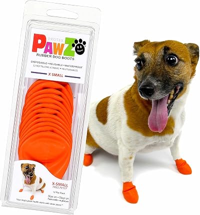 PAWZ Dog Boots Oranges - Natural Rubber, Biodegradable, Waterproof