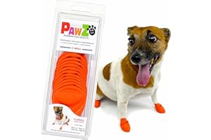 PROTEX PAWZ PawZ Rubber Dog Boots for Paws to 2" - All-Weather Dog Booties for Hot Pavement, Sand, Snow, Mud, and Rain - Anti Slip Dog Socks - XS, Orange