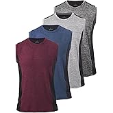 Rosyline 4 Pack Men's Workout Tank Tops Quick Dry Gym Muscle Tee Bodybuilding Fitness Sleeveless Shirts