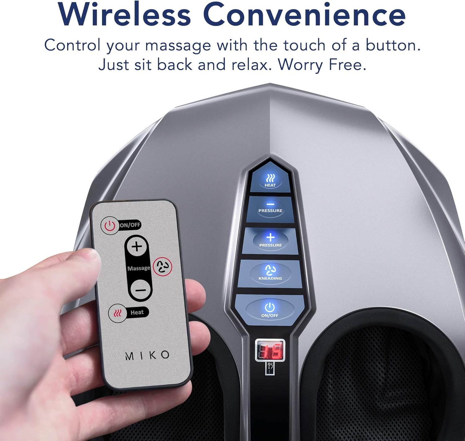 Miko Shiatsu Foot Massager With Deep-Kneading, Multi-Level Settings, And Switchable Heat Charcoal Grey: Home & Kitchen