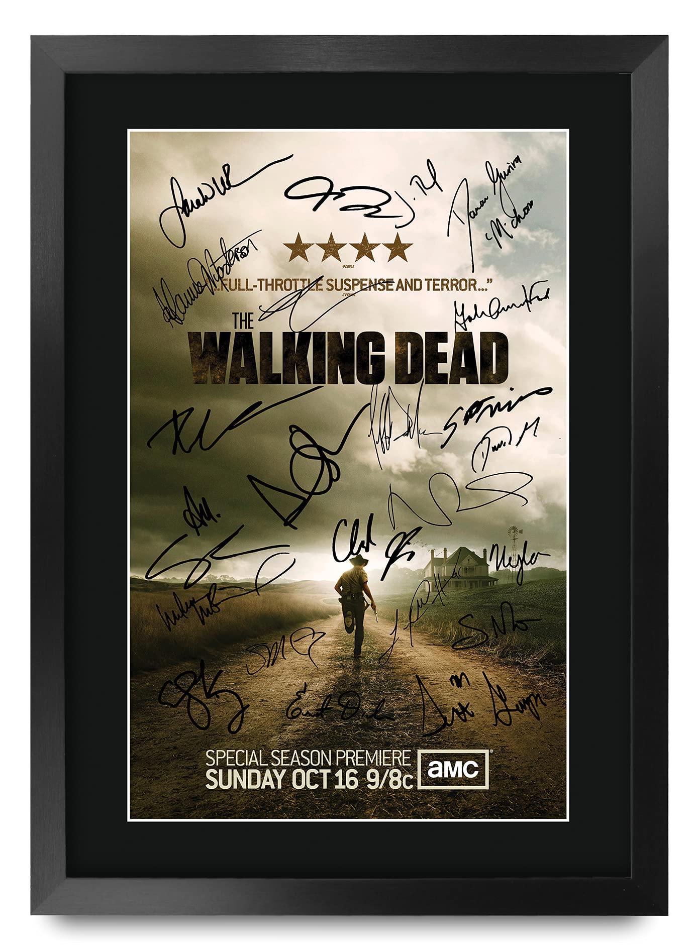 HWC Trading A3 FR The Walking Dead TV Series Poster The Cast Signed Gift FRAMED A3 Printed Autograph Film Gifts Print Photo Picture Display
