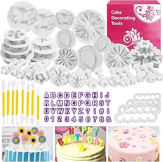 Backen Fondant Set, Buluri Fondant Ausstechformen Set DIY 84 tlg Kuchen Ausstecher Dekoration Mit Premium Backzubehör, Zahlen, Buchstaben,Passend für Ostergeschenke Cupcakes,Fondant Modellierwerkzeug