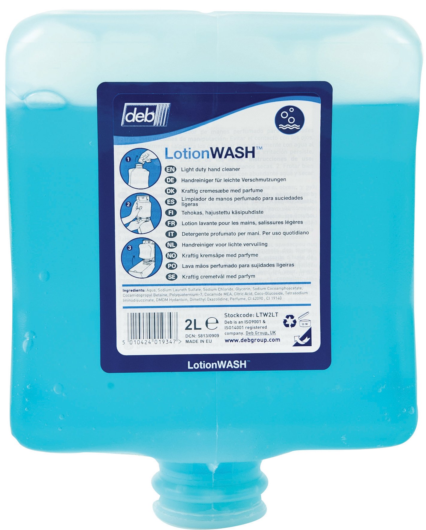 DEB LTW2LT Estesol Hand Cleaner Lotion, 2L