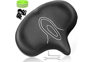 YODOTE Oversized Bike Seat - Extra Wide Bicycle Seat Wing Ergonomic Design Gel Comfortable Memory Foam Bike Saddle Replacement for Stationary Bike, Mountain Bike, Road Bike, Cruiser and Exercise Bike