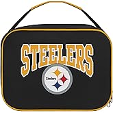 FOCO NFL Unisex-Adult Officially Licensed Wordmark Team Color Big Logo Football Zip Closure 7L Lunch Bag - Pittsburgh Steelers