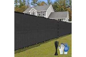 Magacyo Fence Privacy Screen 4' x 50', Heavy Duty 220 GSM Privacy Fence Screen, 90% Blockage Outdoor Privacy Screen with Brass Grommet, Fence Cover for Back Yard, Balcony (Black)