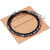 Btysun Inspirational Morse Code Bracelets for Women Men Teen Girl Gifts Best Friend Birthday Gifts for Him Her Adjustable Layered Secret Message Sister Bff Girfriend Sister Christmas Jewelry