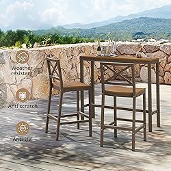 Cozyman Outdoor Bar Table, 45" Patio Bar Height