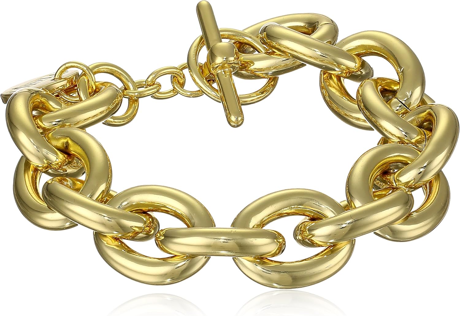 1AR by UnoAerre 18k GoldPlated Classic Link Bracelet, 8.7