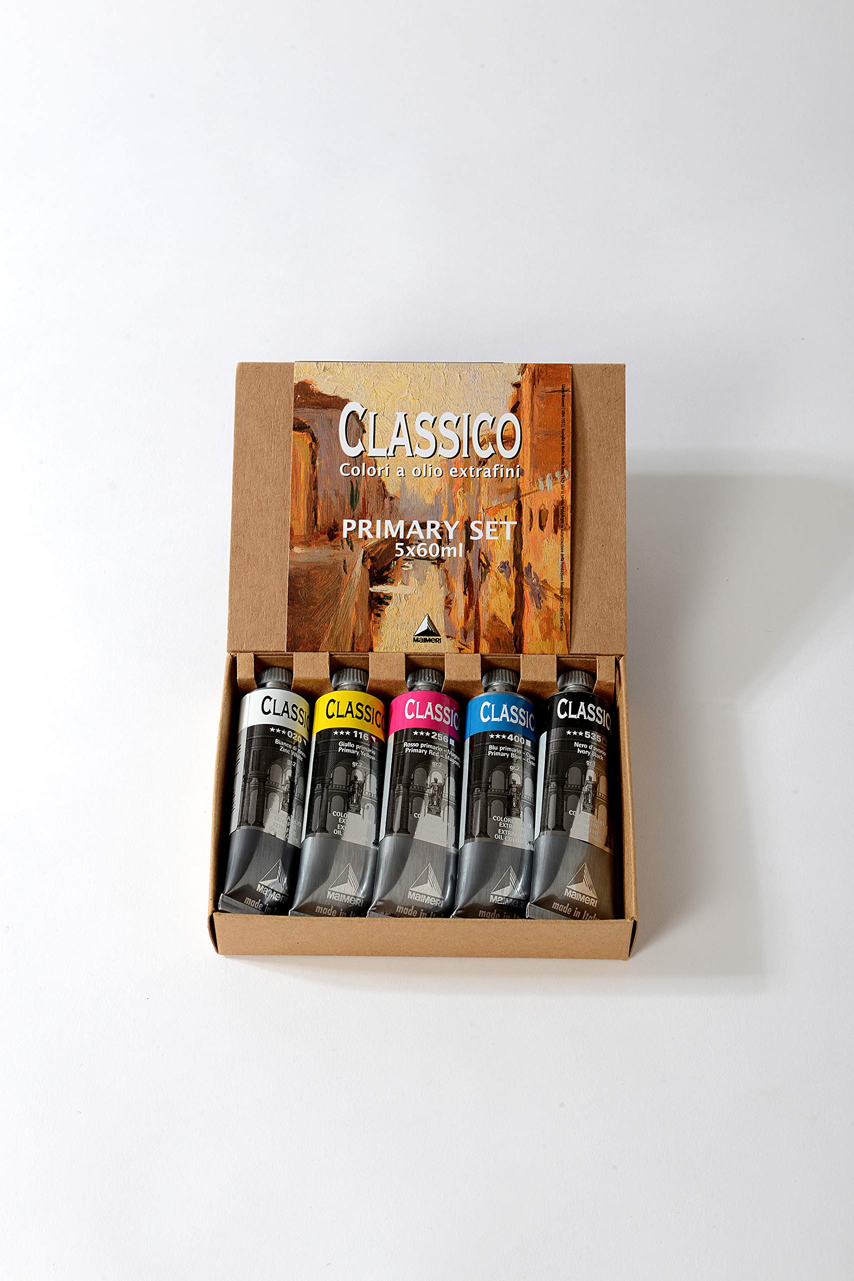 MAIMERI Classico Fine Art Oil Paint Primary Set, 5 Tubes, For Professional Artists