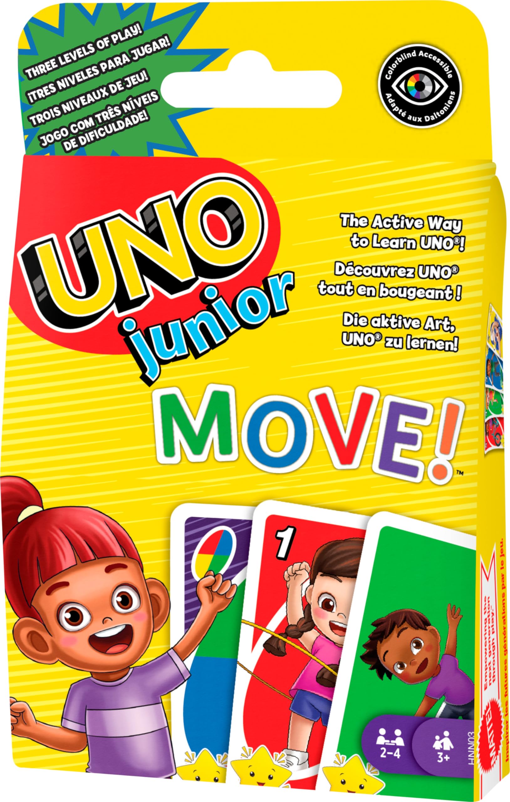 Photo 1 of Mattel Games ?UNO Junior Move! Card Game for Kids Featuring Active Play, Simple Rules, 3 Levels of Play & Matching