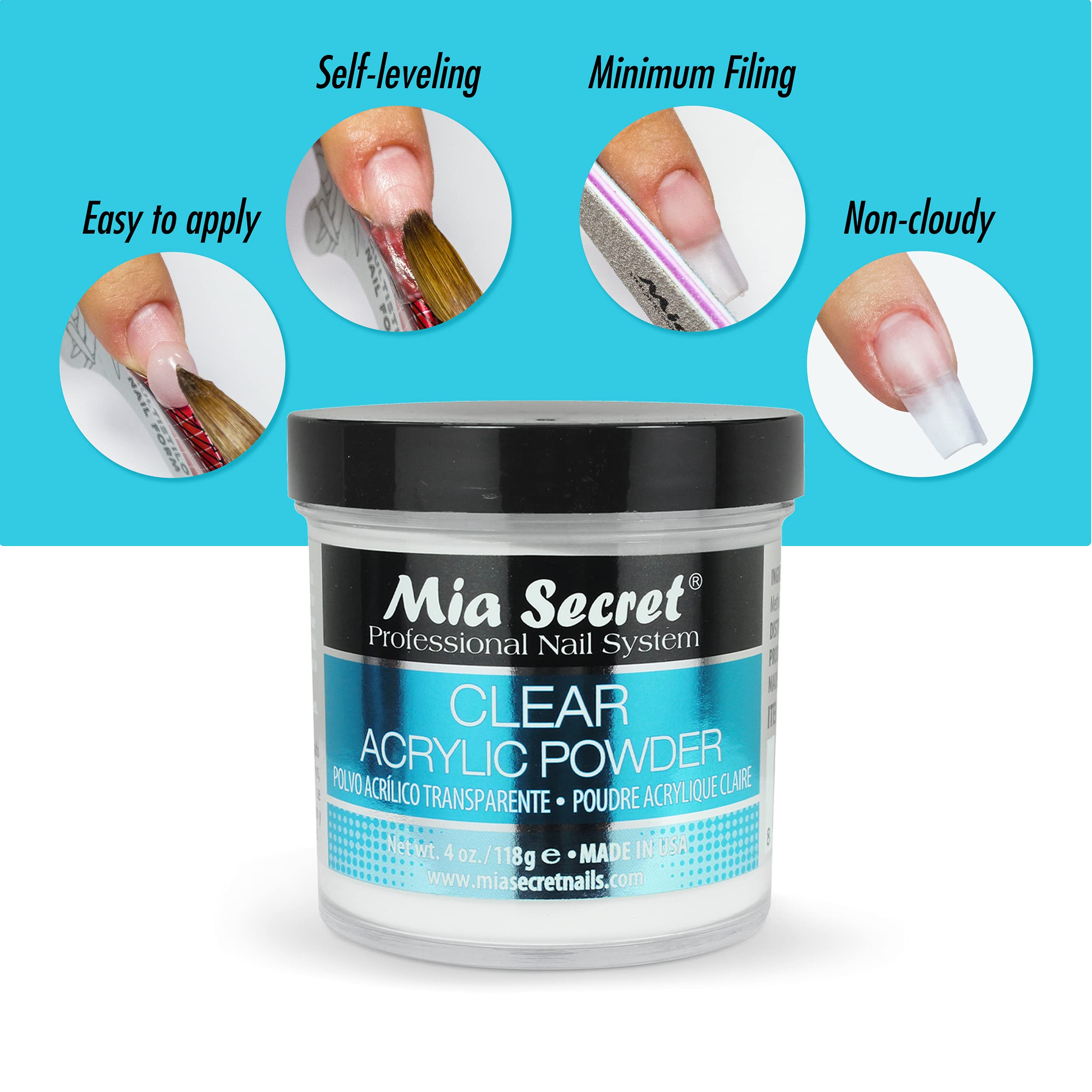 Mia Secret Clear Acrylic Powder (4oz) - Image 9
