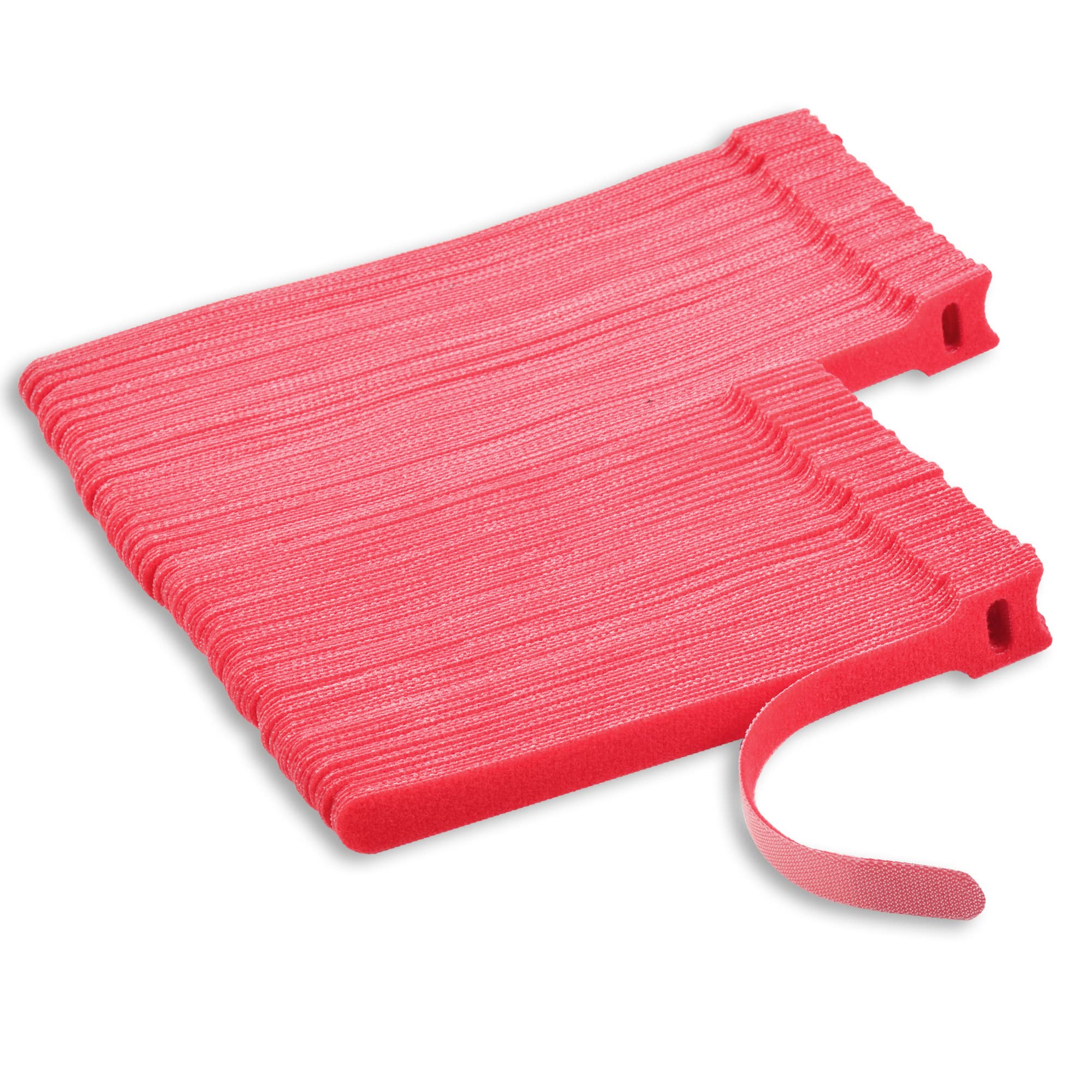 VENGABY 160PCS Reusable Cable Ties Cable Strap, Adjustable Cable Ties Reusable Thin Wire Cord Organization Ties with Hook and Loop, Loop Long Cable Straps Ties for Home, Office (Red)