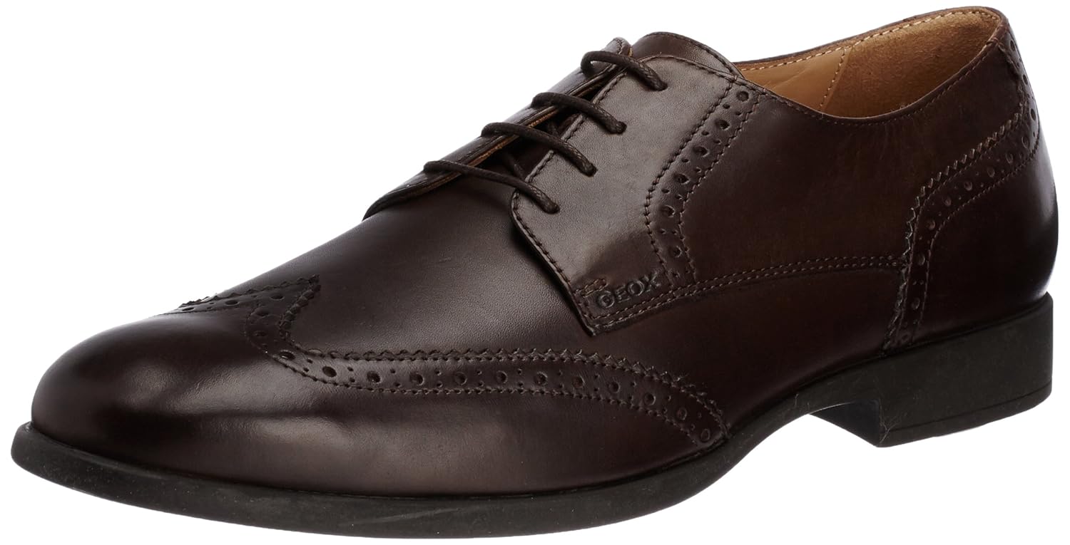 Buy Geox Men's Brown Leather Formal Shoes 12 UK at Amazon.in