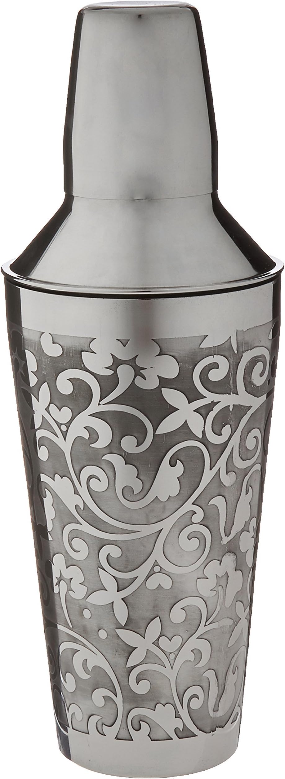 Stainless Steel Cocktail Shaker with eatching Flower finish