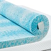 PERLECARE 2 Inch Twin Memory Foam Mattress Topper, Cooling Gel Infused Mattress Pad, Ventilated Bed Topper for Pressure Relie