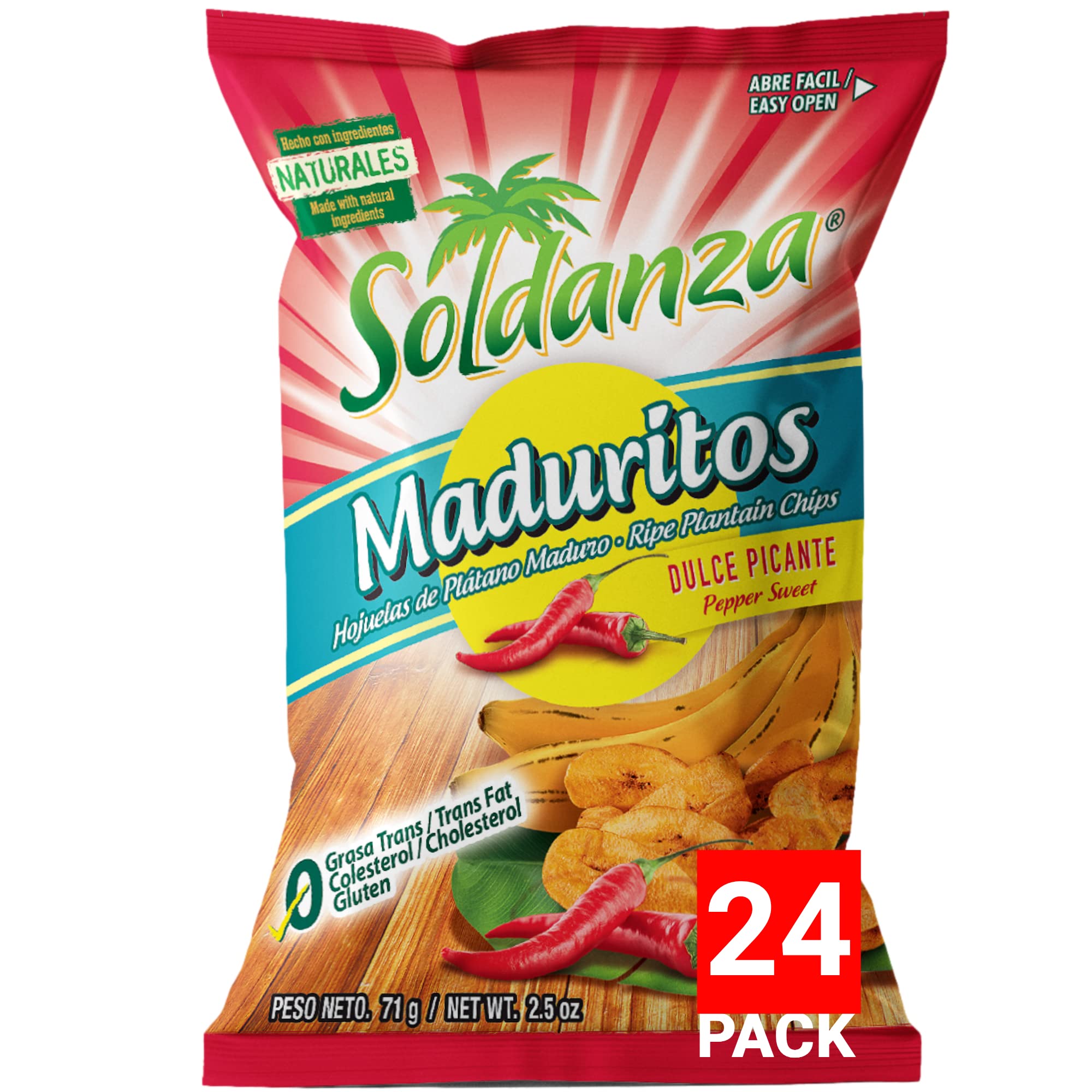 View 1 of ***BEST BY 3/26*** Soldanza Pepper Sweet Plantain Chips, 2.5 Ounce (Pack of 24)