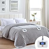 Sealy Electric Blanket Queen 84"*90",Super Cozy Faux Fur to Sherpa Reversible Heated Blanket Queen Size with 10 Heating Levels & 1-12 Hours Auto Off Overheating Protection Machine Washable,Grey