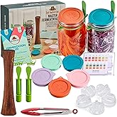 Master Fermentation Kit for Wide Mouth Mason Jar by The Amish Chef - Pickle Kit, Kimchi, Sauerkraut Making Kit - Fermentation Airlock Lids