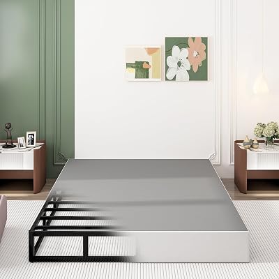 TROZULER 9 Inch King Size Box Spring, Heavy Duty Metal Mattress Foundation, 3000 lbs Capacity, High Profile, Noise-Free, Easy Assembly with Fabric Cover
