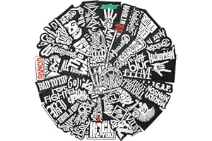 TRIPLEHUB 50PCS Rock Band Patches Iron On Punk Patches Heavy Metal Patches for Jackets Embroidery Music Hippie Badges Clothes Stickers DIY Appliques Sewing Stripes (Black)