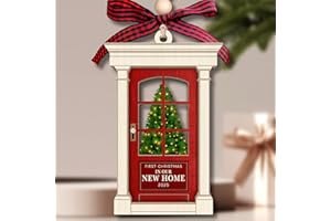 TEEBIM New Home Ornament 2025 - New Home Christmas Ornament for First Home, Newhouse Owners - Housewarming Gifts for First House, Housewarming Gift Ideas for Couple - Wood Ornament​