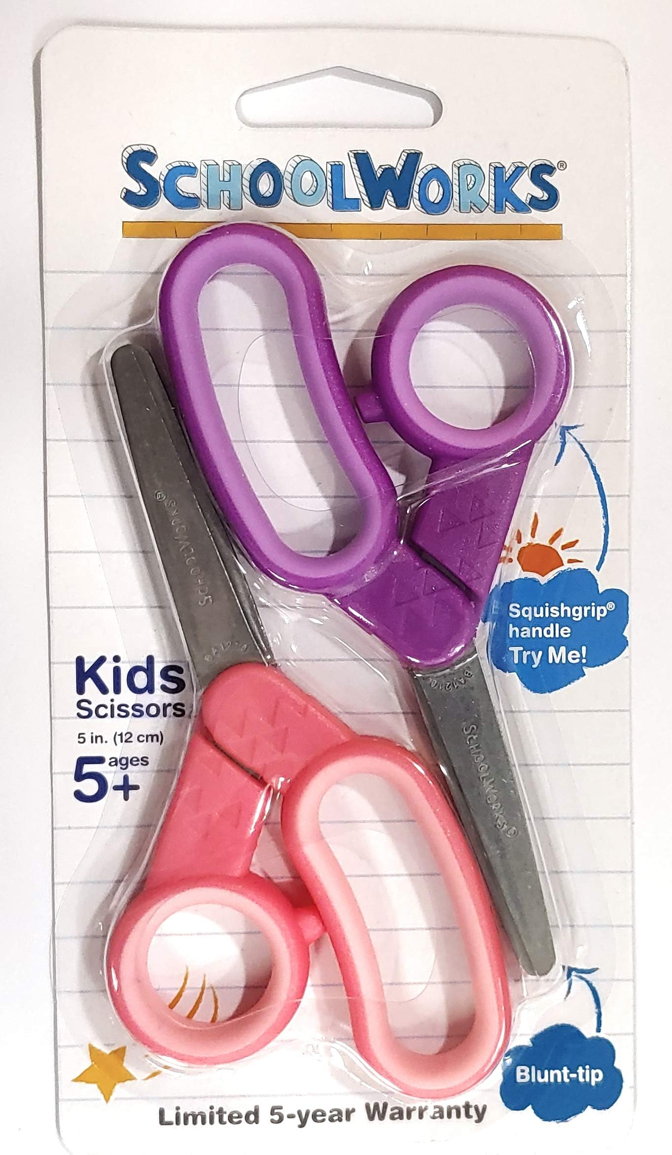 Schoolworks 2 Pack Kids Scissors - Pink and Purple