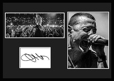 Amazon 人気ロックバンド Linkin Park リンキン パークのボーカリスト チェスター ベニントン Chester Bennington サインプリント 証明書付きフレーム 1 並行輸入品 インテリア オンライン通販