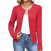 Totatuit Womens Long Sleeve Zip Up Sweater Cardigans Knitted Lightweight Zipper Jacket