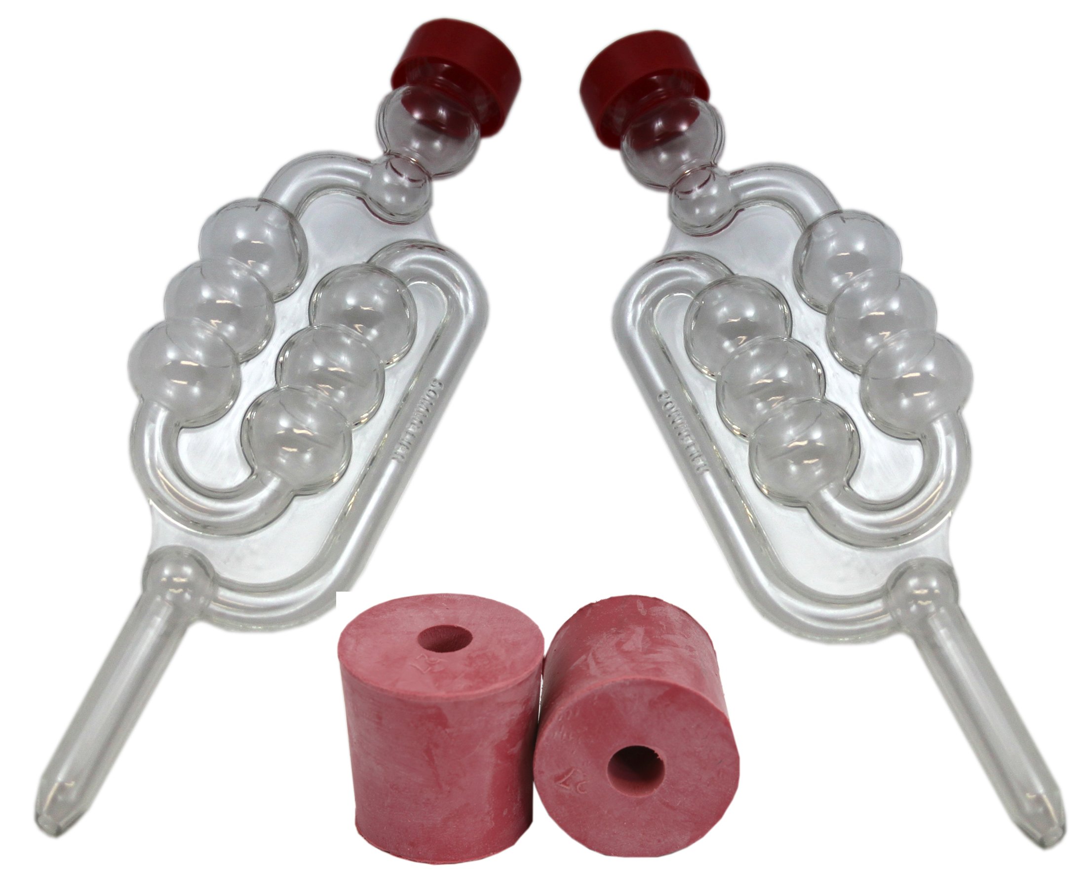 2 x Bubbler Airlocks with Rubber Bungs for Homebrew