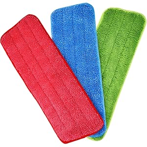 Shappy Mop Microfiber Cleaning Pads for Spray Mops and Reveal Mops Washable 16.5 x 5.5 Inch, 3 Pieces