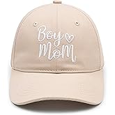 KOLWOVEN Boy Mom Embroidered Hat, Adjustable Cotton Baseball Cap for Proud Moms, Gift for Mother’s Day or Everyday Wear