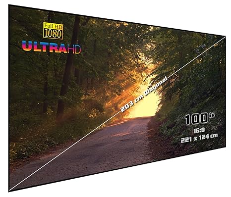 Pantalla de proyección rígida de cine en casa con marco | 100