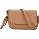 EVVE Small Crossbody Bags for Women Trendy Flap Saddle Purses with Tassel Vegan leather Shoulder bag | Small, Trendy, Flap, Purses, with Tassel, Small