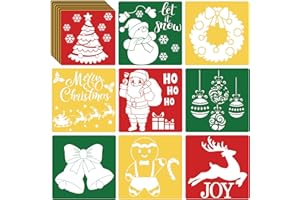 QYEAHKJ 36pcs Christmas Drawing Stencils for Kids 8 Inches Holiday Sidewalk Chalk Stencils Painting Large Washable Reusable Christmas Themed Primary Shape Template for Kids Toddlers Preschool