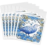 3dRose Willow Ptarmigan And Forget-Me-Nots 6 Greeting Cards with envelopes
