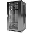 Sysracks - Wall Mount Server Rack - Locking Network Cabinet - AV Enclosure - Vented Audio Rack - Networking Enclosure 24 Inch Depth IT Computer Cabinet - Shelf - Fan (22U (24" w x24 d x43 h))