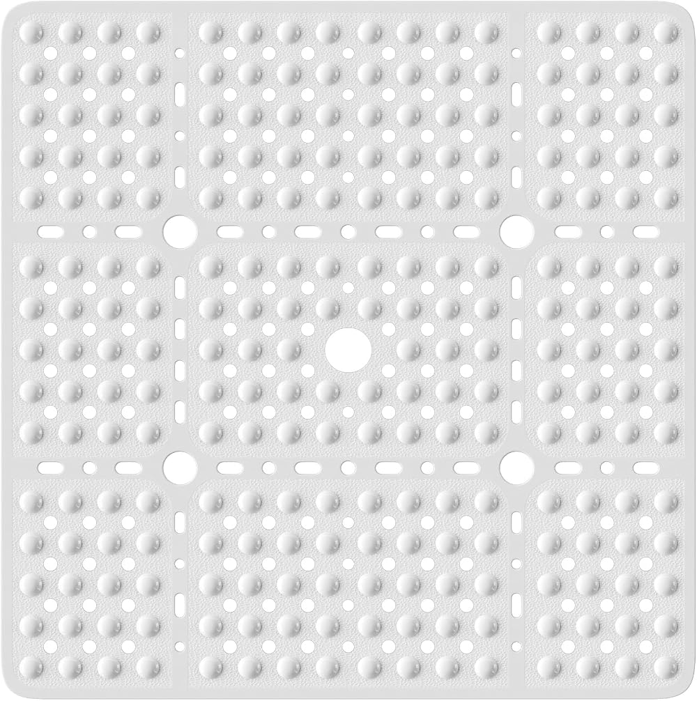 XIYUNTE Large Square Shower Mat 70x70cm Non Slip Anti Mould White