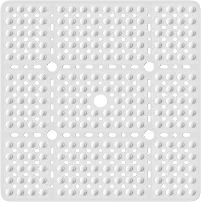 XIYUNTE Large Square Shower Mat 70x70cm Non Slip Anti Mould White